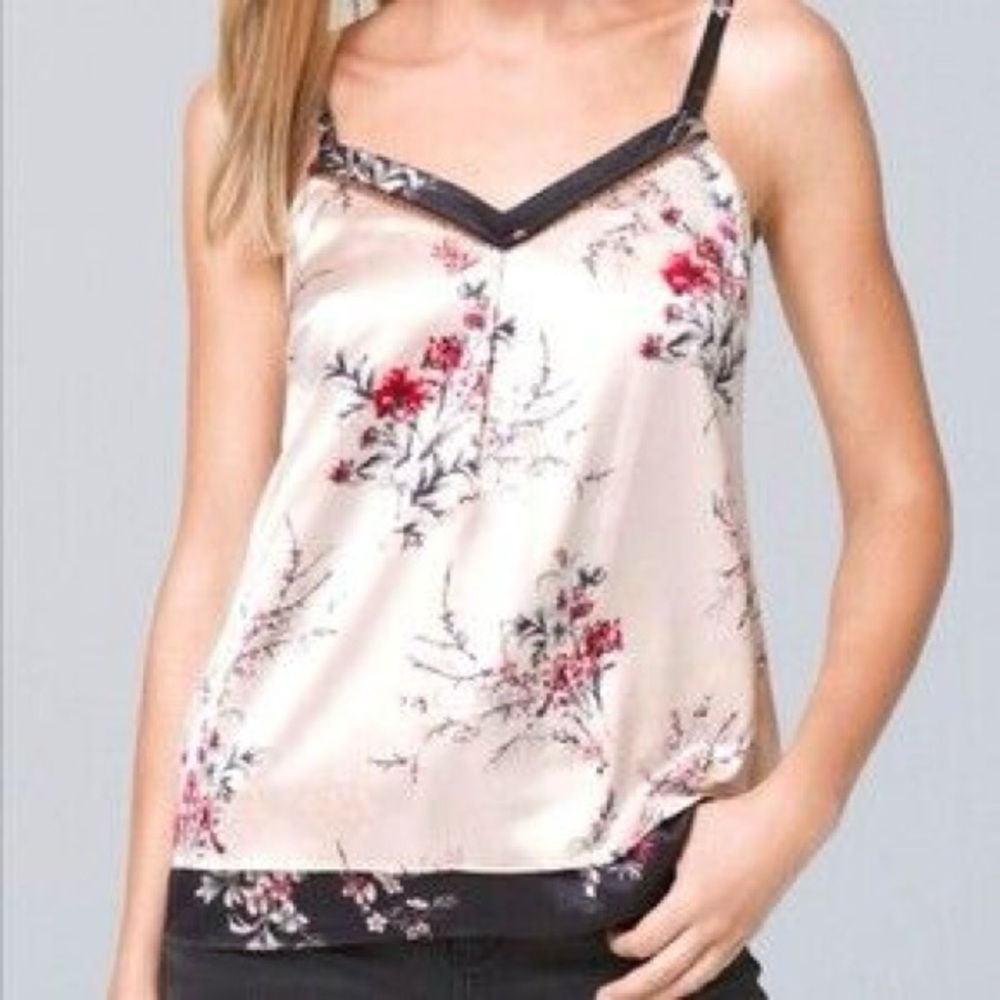 White House Black Market Floral Satin Camisole